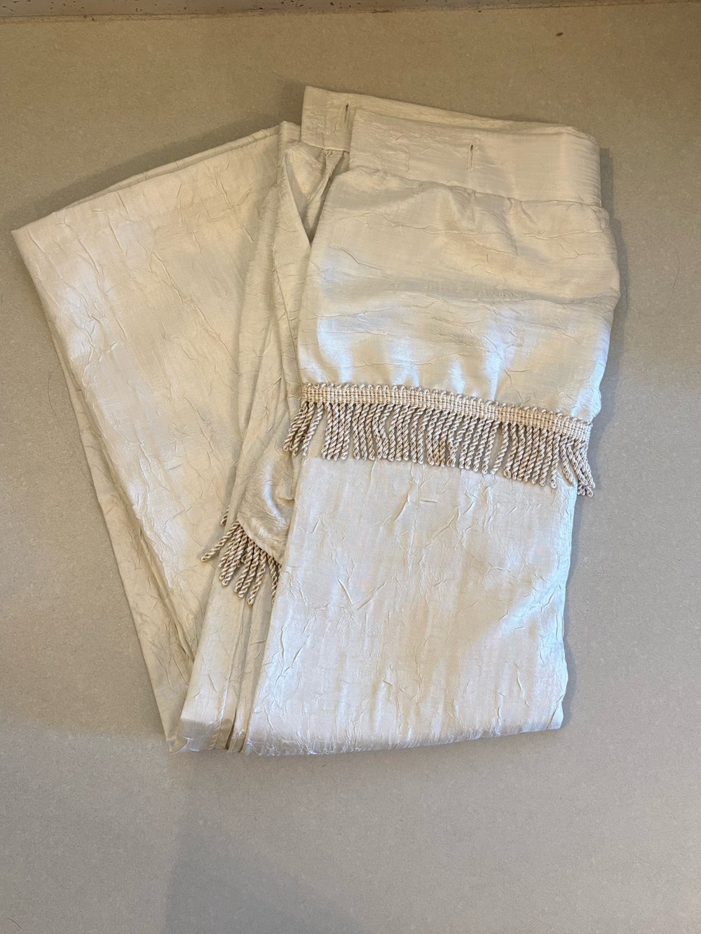Croscill Cream Fringe Trim Shower Curtain